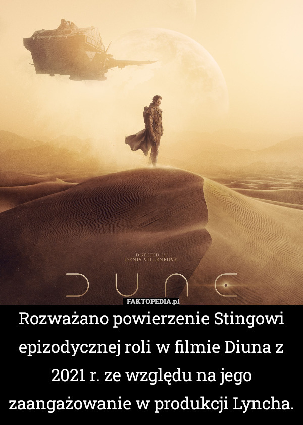 Rozważano powierzenie Stingowi epizodycznej roli w filmie Diuna z 2021 r.