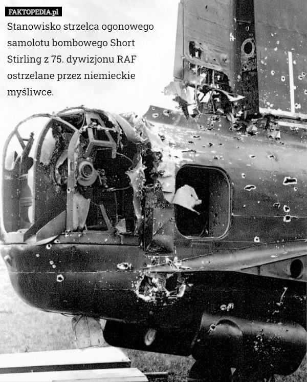 Stanowisko strzelca ogonowego samolotu bombowego Short Stirling z 75. dywizjonu...