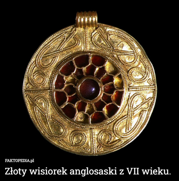 Złoty wisiorek anglosaski, Wielka Brytania z VII wieku.
