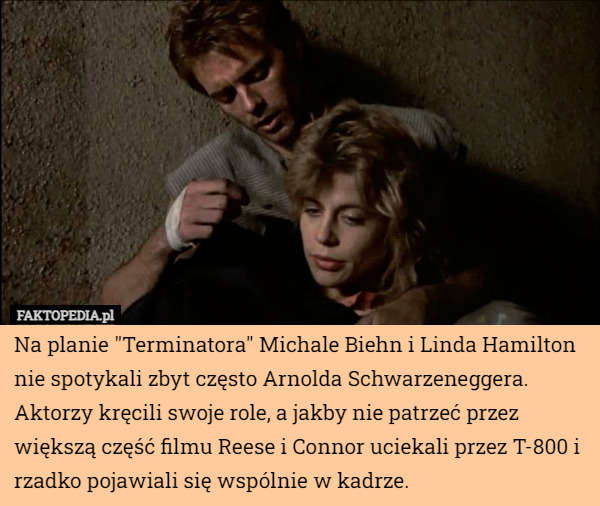 Na planie "Terminatora" Michale Biehn i Linda Hamilton nie spotykali...