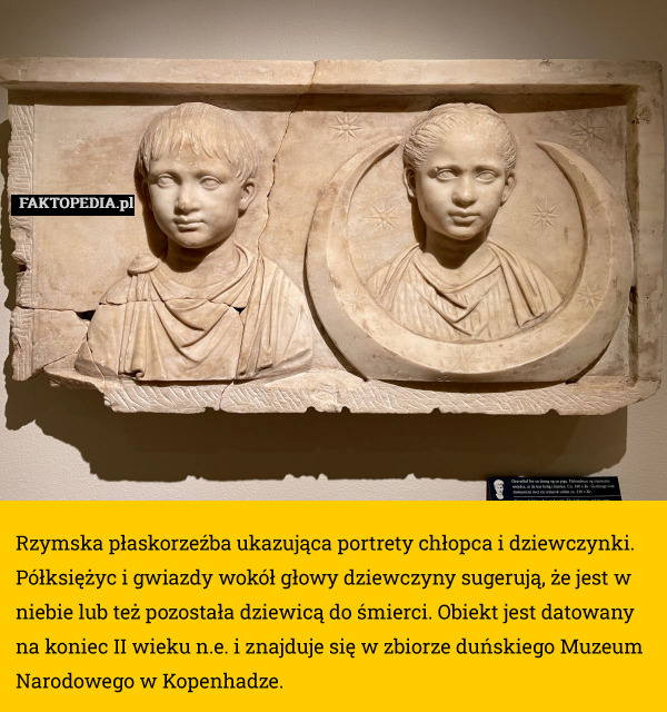 








Rzymska płaskorzeźba ukazująca portrety chłopca i dziewczynki.
