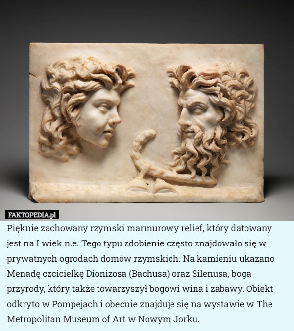 








Pięknie zachowany rzymski marmurowy relief, który datowany jest