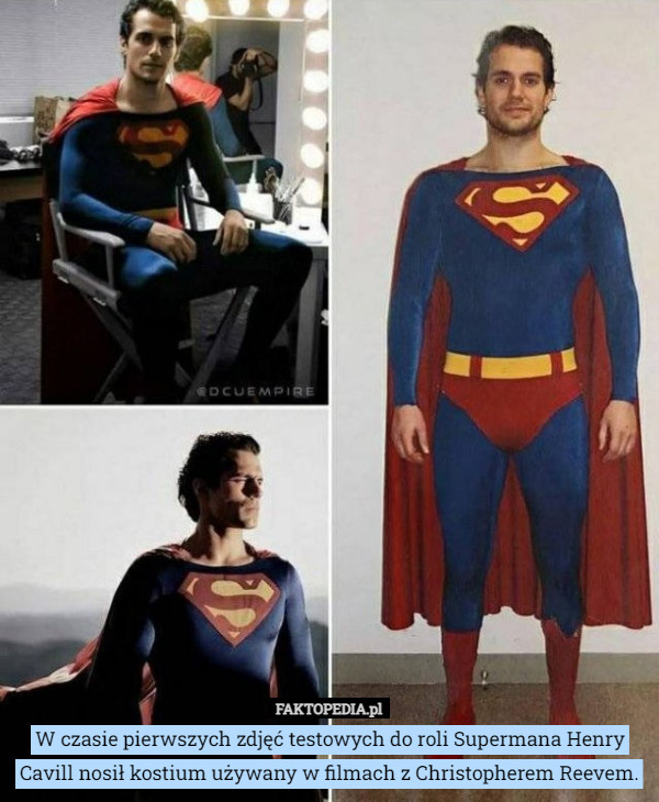 W czasie pierwszych zdjęć testowych do roli Supermana Henry Cavill nosił...