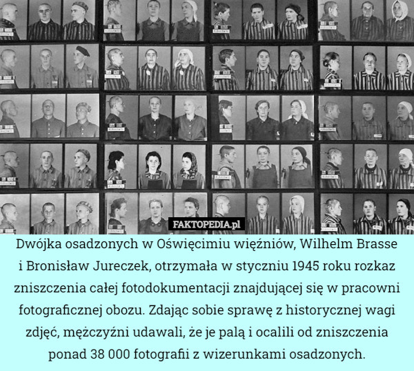 Dwójka osadzonych w Oświęcimiu więźniów, Wilhelm Brassei Bronisław Jureczek,