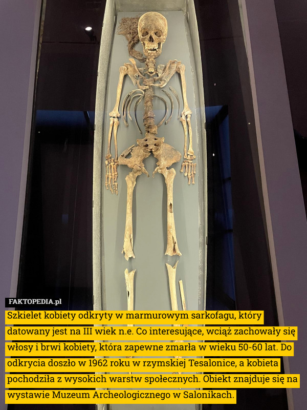 Szkielet kobiety odkryty w marmurowym sarkofagu, który datowany jest na