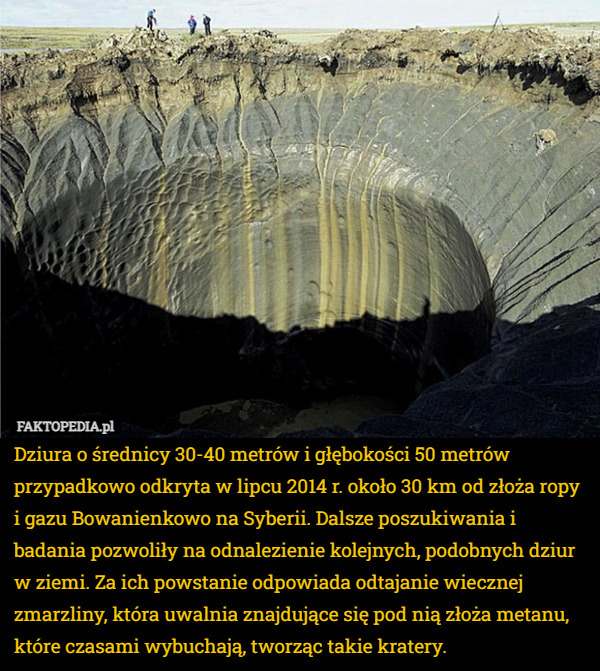 Dziura o średnicy 30-40 metrów i głębokości 50 metrów przypadkowo odkryta...