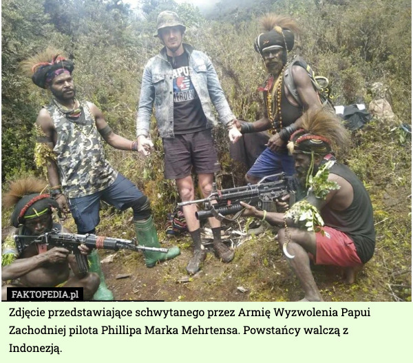Zdjęcie przedstawiające schwytanego przez Armię Wyzwolenia Papui Zachodniej