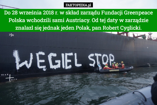 Do 28 września 2018 r. w skład zarządu Fundacji Greenpeace Polska wchodzili...