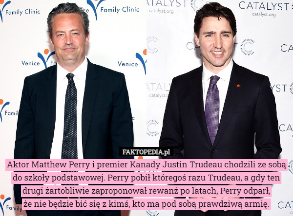 Aktor Matthew Perry i premier Kanady Justin Trudeau chodzili ze sobą do...