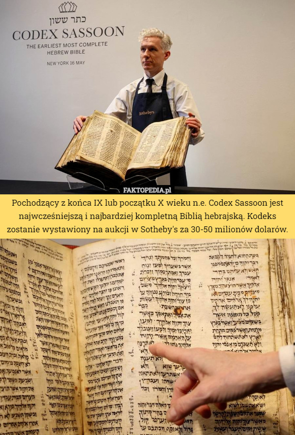 Pochodzący z końca IX lub początku X wieku n.e. Codex Sassoon jest najwcześniejszą...