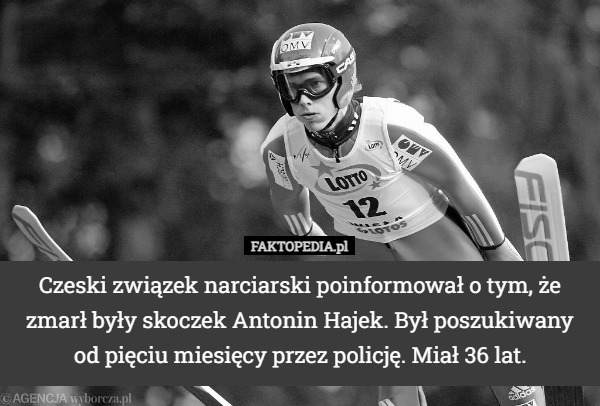 Czeski związek narciarski poinformował o tym, że zmarł były skoczek Antonin