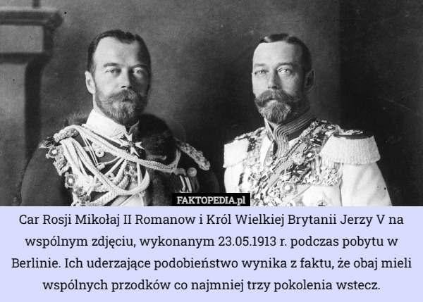 Car Rosji Mikołaj II Romanow i Król Wielkiej Brytanii Jerzy V na wspólnym...