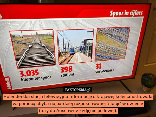 Holenderska stacja telewizyjna informację o krajowej kolei zilustrowała...