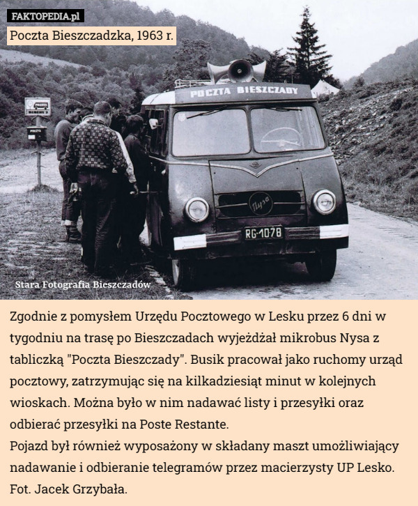Poczta Bieszczadzka, 1963 r. Zgodnie z pomysłem Urzędu Pocztowego...