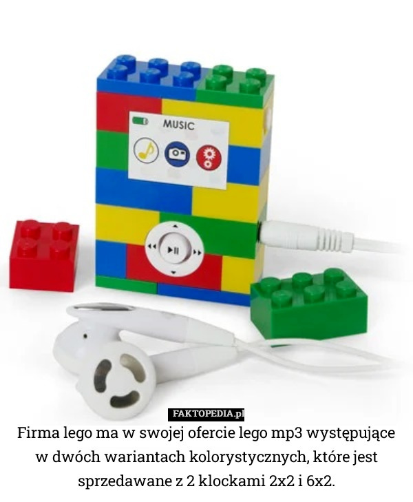 Firma lego ma w swojej ofercie lego mp3 występujące w dwóch wariantach kolorystycznych,