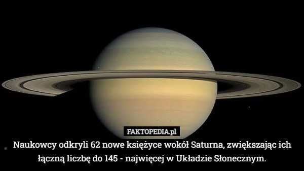 Naukowcy odkryli 62 nowe księżyce wokół Saturna, zwiększając ich łączną