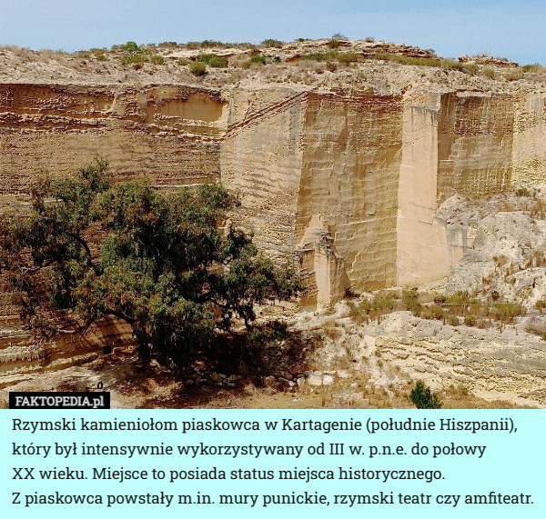 Rzymski kamieniołom piaskowca w Kartagenie (południe Hiszpanii)...