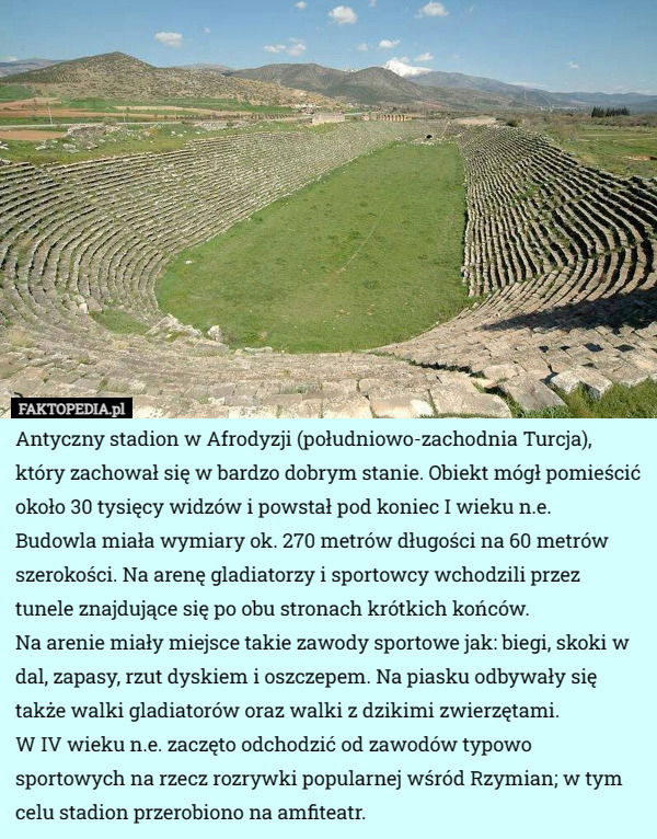 Antyczny stadion w Afrodyzji (południowo-zachodnia Turcja), który...