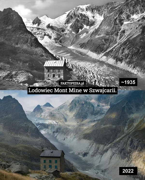 Lodowiec Mont Mine w Szwajcarii.